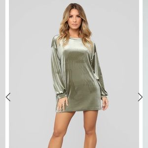 On My Mind Velvet Tunic - Olive